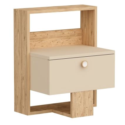 Nattduksbord SNEKER 60x48,6 cm beige/atlantic tall