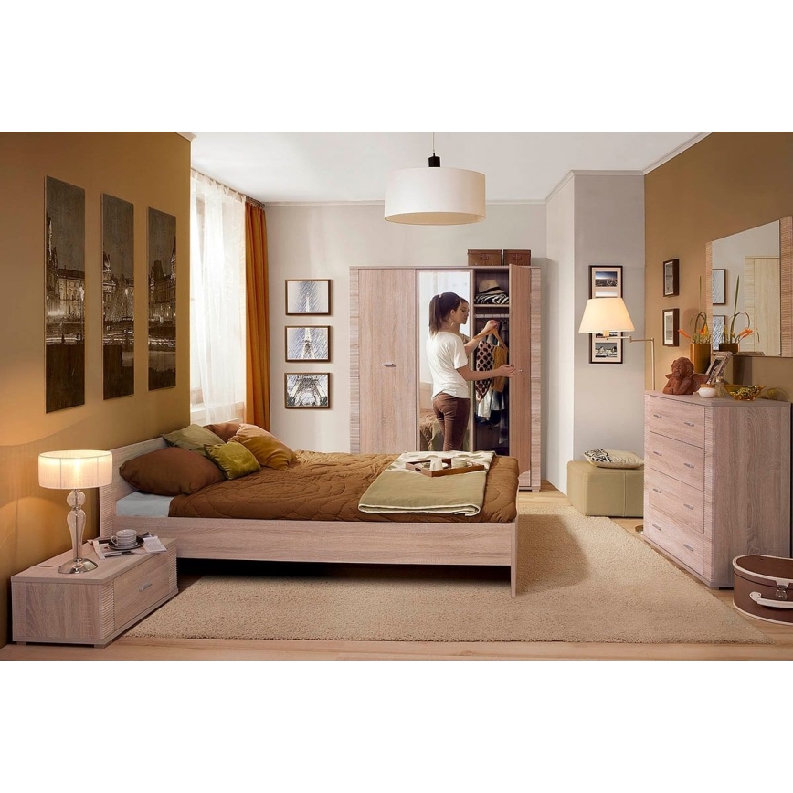 Nattduksbord THEMO 29x63 cm sonoma ek