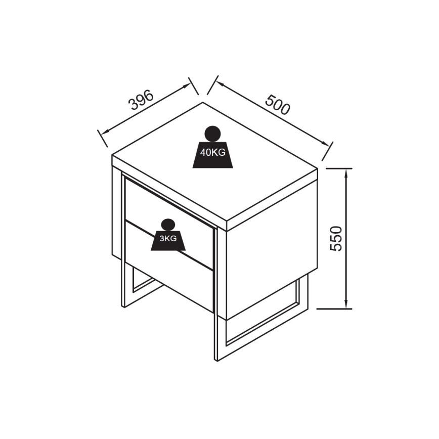 Nattduksbord ZARINE i ek