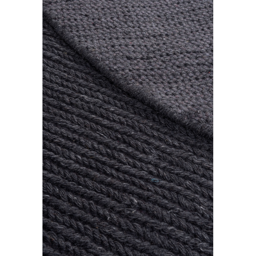 Naturlig rund matta FIR WOOL 160 cm 2600 g/m2 antracit