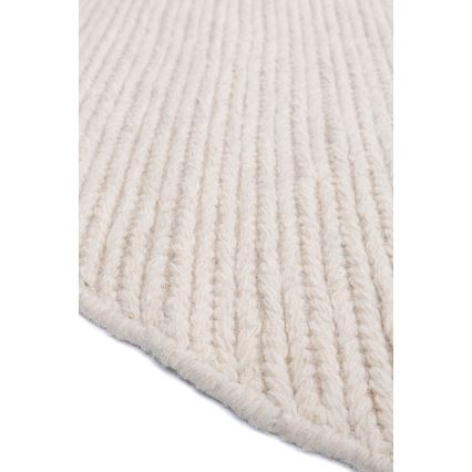 Naturlig rund matta FIR WOOL 160 cm 2600 g/m2 krämvit