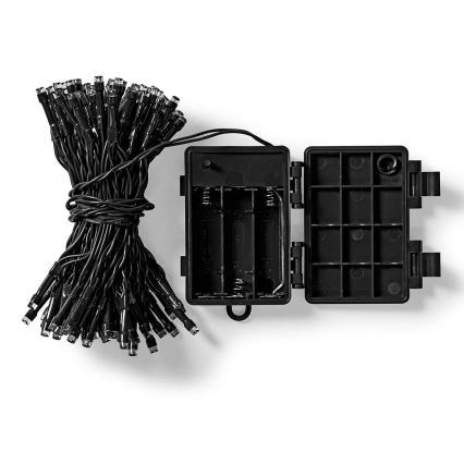 LED utomhusslinga 192 LED / 7 funktioner / 3xAA, 14,9 m, IP44, varmvit
