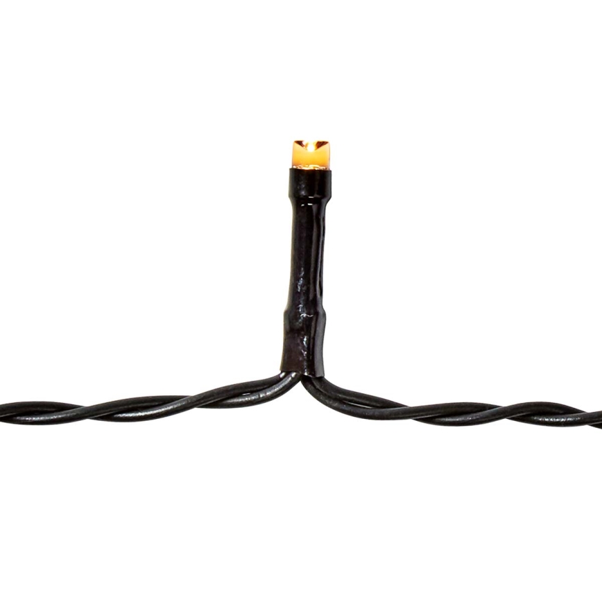 LED julslinga för utomhusbruk 48×LED/7 funktioner/3×AA 4,1 m IP44 varmvit