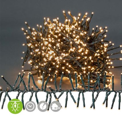 LED utomhus julslinga 768 LED/7 funktioner 8,6 m IP44 varmvit