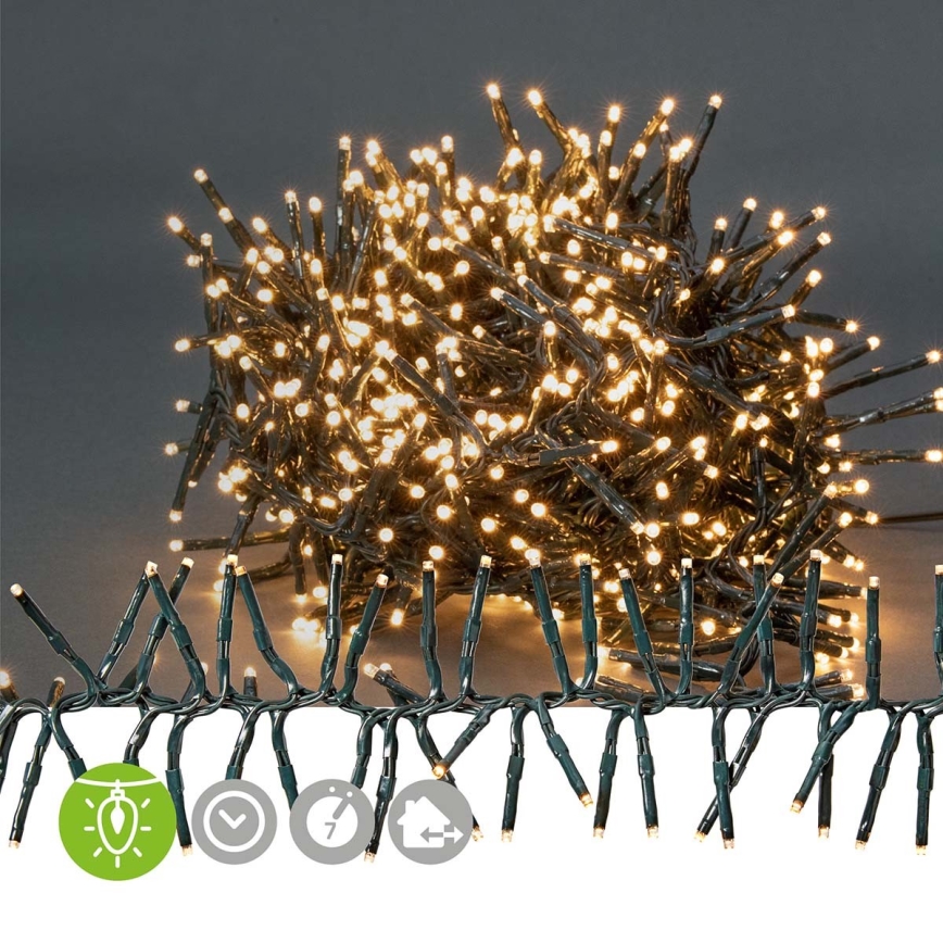 LED utomhus julslinga 768 LED/7 funktioner 8,6 m IP44 varmvit