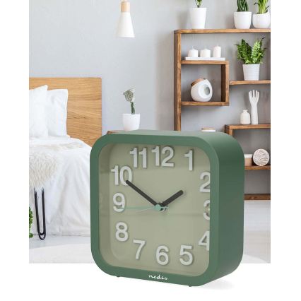 Analog väckarklocka 1x AA-batteri, grön