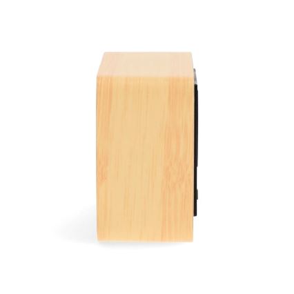 Digital väckarklocka med LED-display och inbyggd termometer 5V/3xAAA i trä