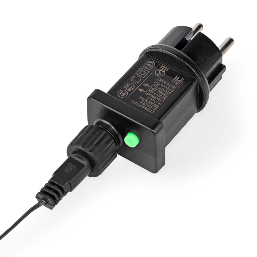 LED utomhusgardin 360xLED/7 funktioner 14m IP44 kallvit