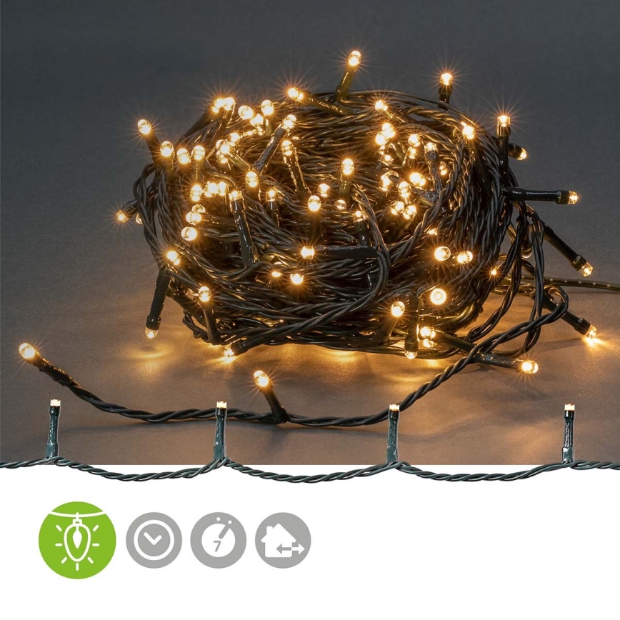 LED utomhusslinga 180xLED/7 funktioner 16,5m IP44 varmvit
