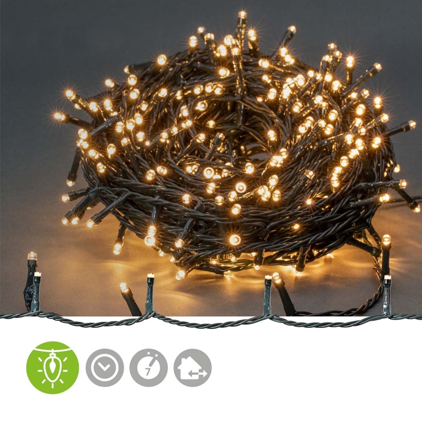 LED Utomhus julslinga 720xLED/7 funktioner 57m IP44 varmvit