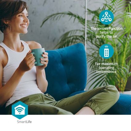 Luftkylare 65W/230V Wi-Fi Tuya vit + fjärrkontroll