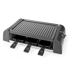 Nedis FCRA220FBK6 - Raclette grill med tillbehör 1000W/230V