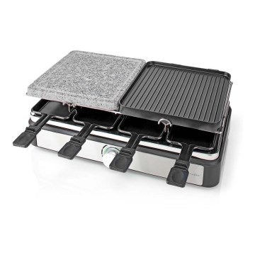 Nedis FCRA300FBK8 - Raclette grill med tillbehör 1400W/230V