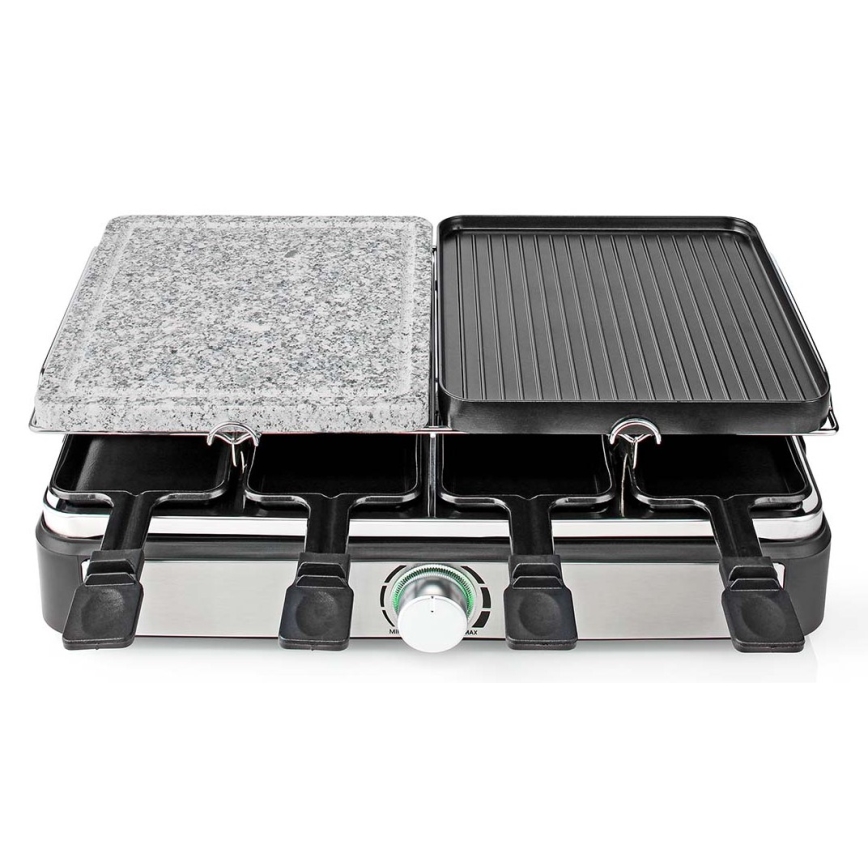 Nedis FCRA300FBK8 - Raclette grill med tillbehör 1400W/230V