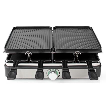 Nedis FCRA300FBK8 - Raclette grill med tillbehör 1400W/230V