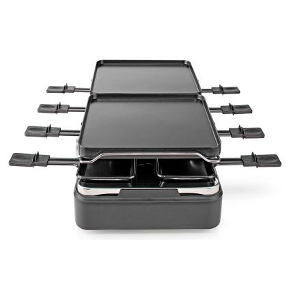 Nedis FCRA300FBK8 - Raclette grill med tillbehör 1400W/230V