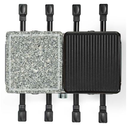 Nedis FCRA300FBK8 - Raclette grill med tillbehör 1400W/230V