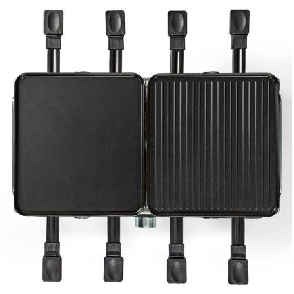 Nedis FCRA300FBK8 - Raclette grill med tillbehör 1400W/230V