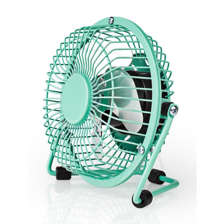 Bordsfläkt 3W/USB 10 cm turkos