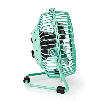 Bordsfläkt 3W/USB 10 cm turkos
