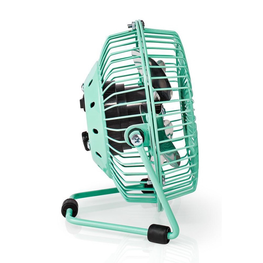 Bordsfläkt 3W/USB 10 cm turkos