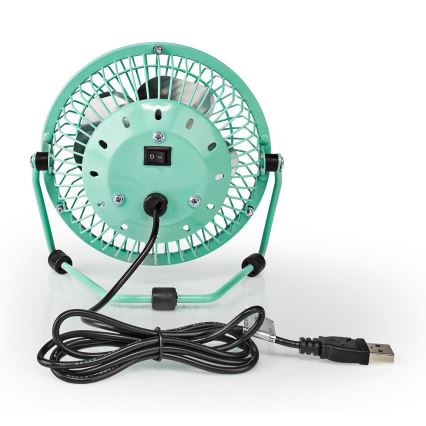 Bordsfläkt 3W/USB 10 cm turkos