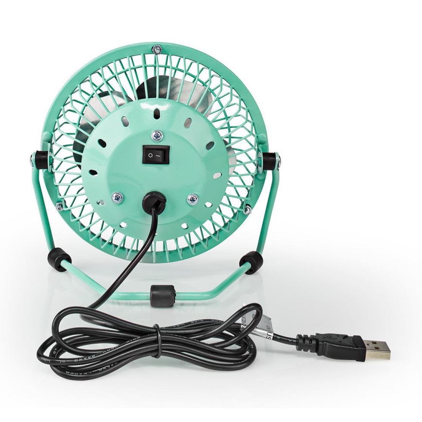 Bordsfläkt 3W/USB 10 cm turkos