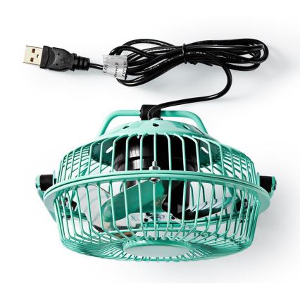 Bordsfläkt 3W/USB 10 cm turkos
