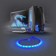 Nedis GCLD10BU - LED-slinga för PC med Nätaggregat SATA 100 cm 12V blå