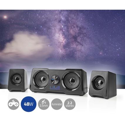 LED Spelhögtalare 48W/5V