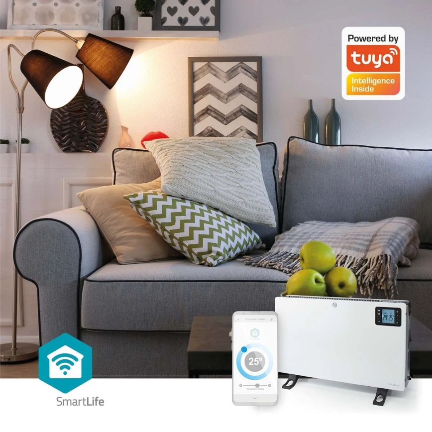Elektrisk direktvärmare/konvektor 750/1250/2000W/230V Wi-Fi Tuya + fjärrkontroll