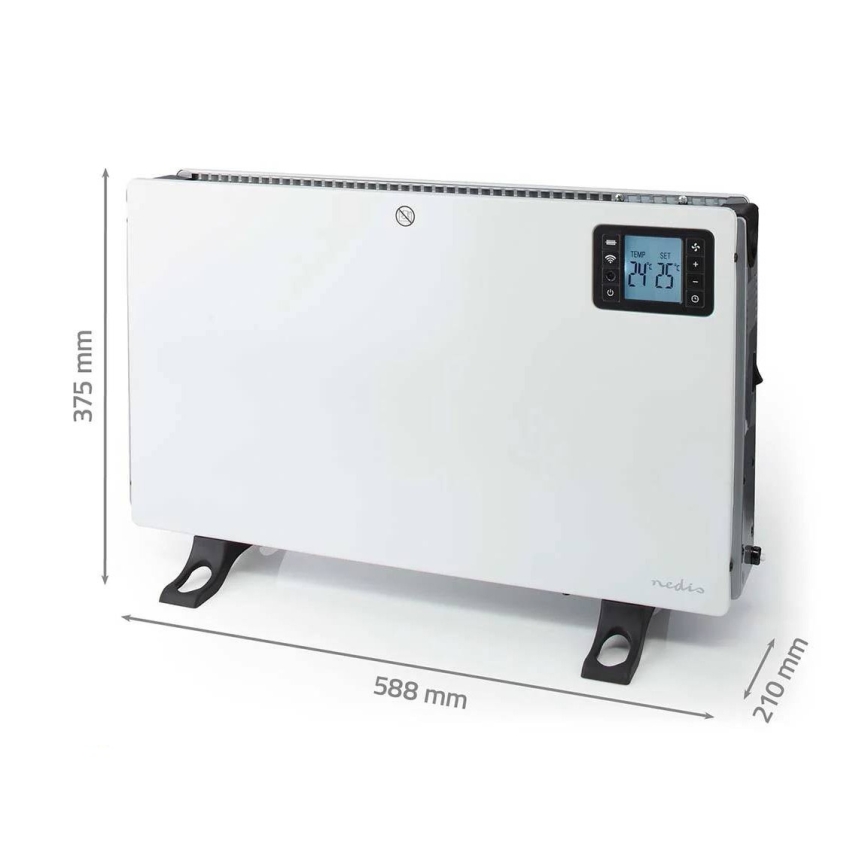 Elektrisk direktvärmare/konvektor 750/1250/2000W/230V Wi-Fi Tuya + fjärrkontroll