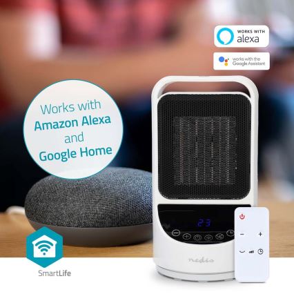 Fläkt med en keramiskt värmeelement Smartlife 1000/1500W/230V Wi-Fi Tuya + fjärrkontroll