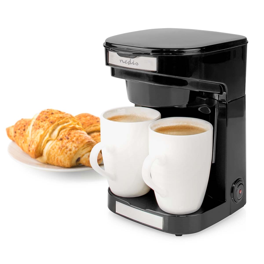 Nedis KACM140EBK - Kaffekokare för två koppar 450W/230V 0,25 l