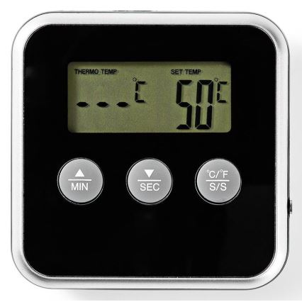 Kötttermometer med LCD-skärm och timer 0-250 °C 1xAAA