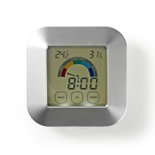 Nedis KATR105SI - Termometer med fuktmätare och timer 2xAAA