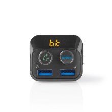 Nedis KattR120BK − FM Bil sändare Bluetooth/MP3/2xUSB