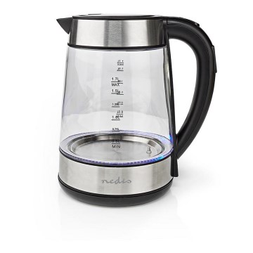 Nedis KAWK320EGS - Vattenkokare 1,7 L 2200W/230V