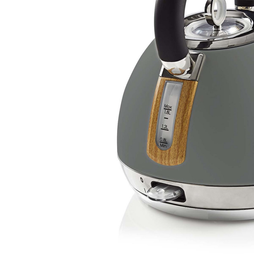 Nedis KAWK520EGY − Vattenkokare 1,8 l 1850-2200W/230V grå