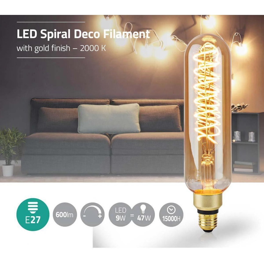 Dimbar LED-lampa FILAMENT T65 E27/8,5W/230V 2000K