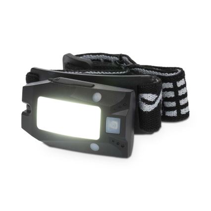 Dimbar uppladdningsbar pannlampa med rörelsesensor, LED, 5V, 500 mAh, IPX4, svart