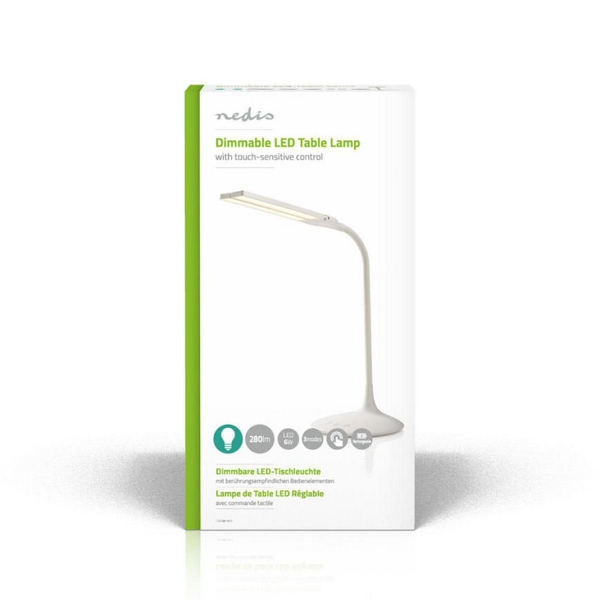 LED Dimbart skrivbordslampa LED/6W/5V 2200 mAh vit