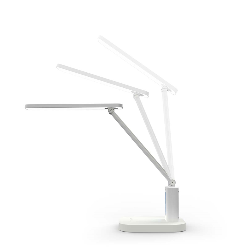 Dimbar uppladdningsbar bordslampa med beröringsstyrning och display LED/7,5W/1200 mAh 3000/4000/5700K CRI 90 vit