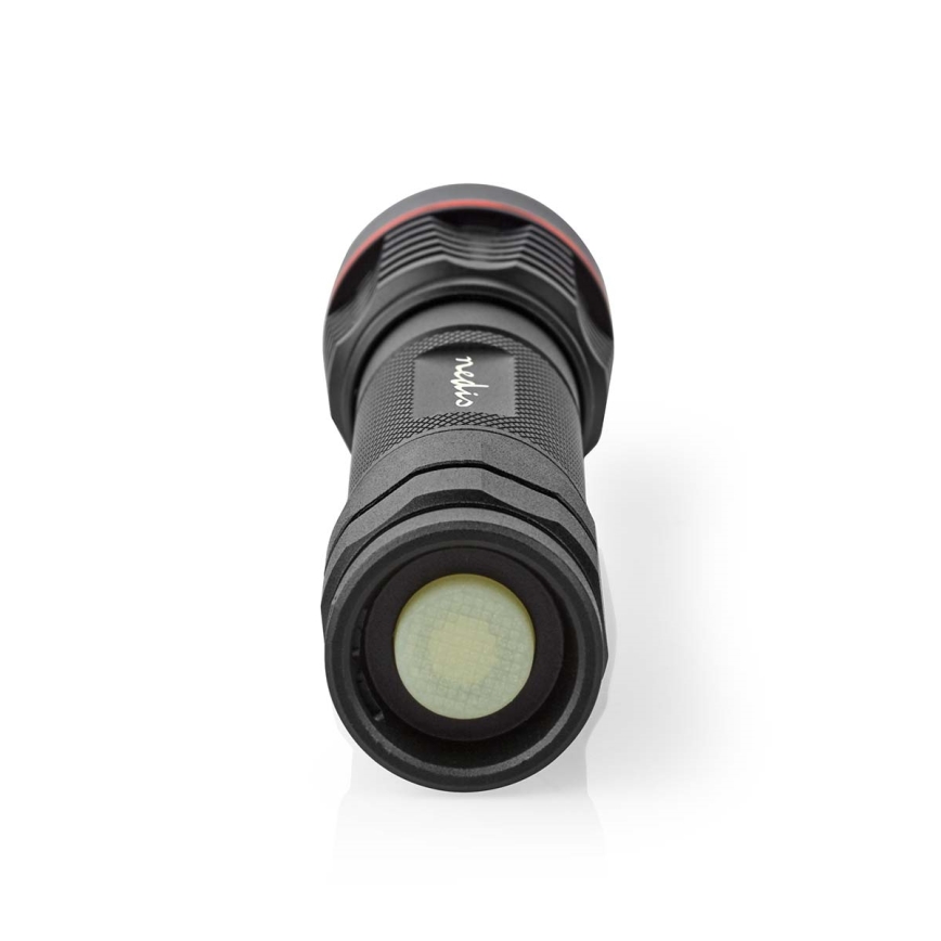 Dimmbar uppladdningsbar aluminiumficklampa LED/10W/5V 2200 mAh IPX7 svart