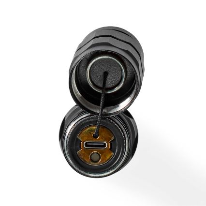 Dimmbar uppladdningsbar aluminiumficklampa LED/10W/5V 2200 mAh IPX7 svart