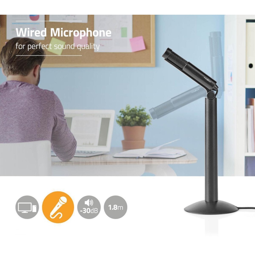 Nedis MICSJ100BK - Mikrofon för PC 1,5V