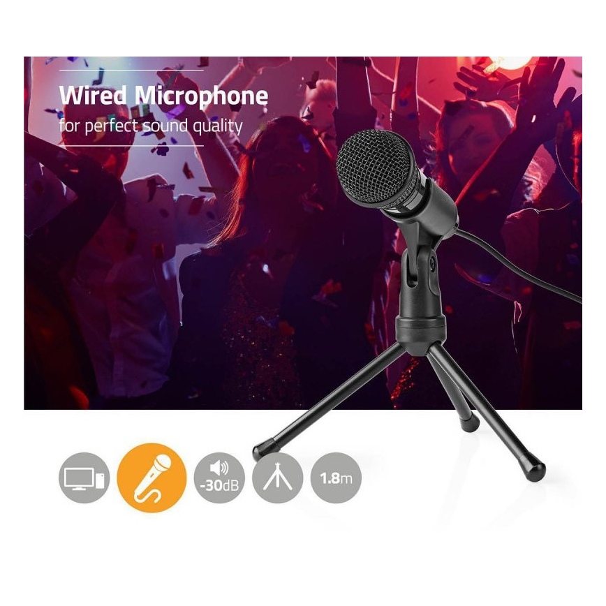 Nedis MICTJ100BK - mikrofon för PC 1,5V