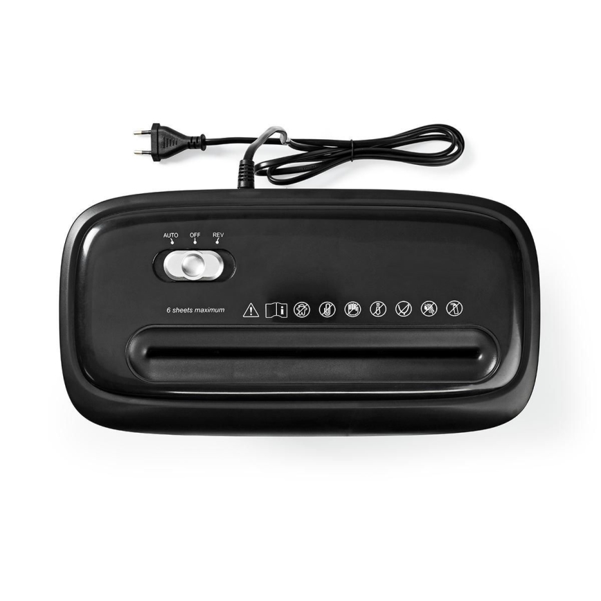 Dokumentförstörare A4 volym 12 l 230V svart