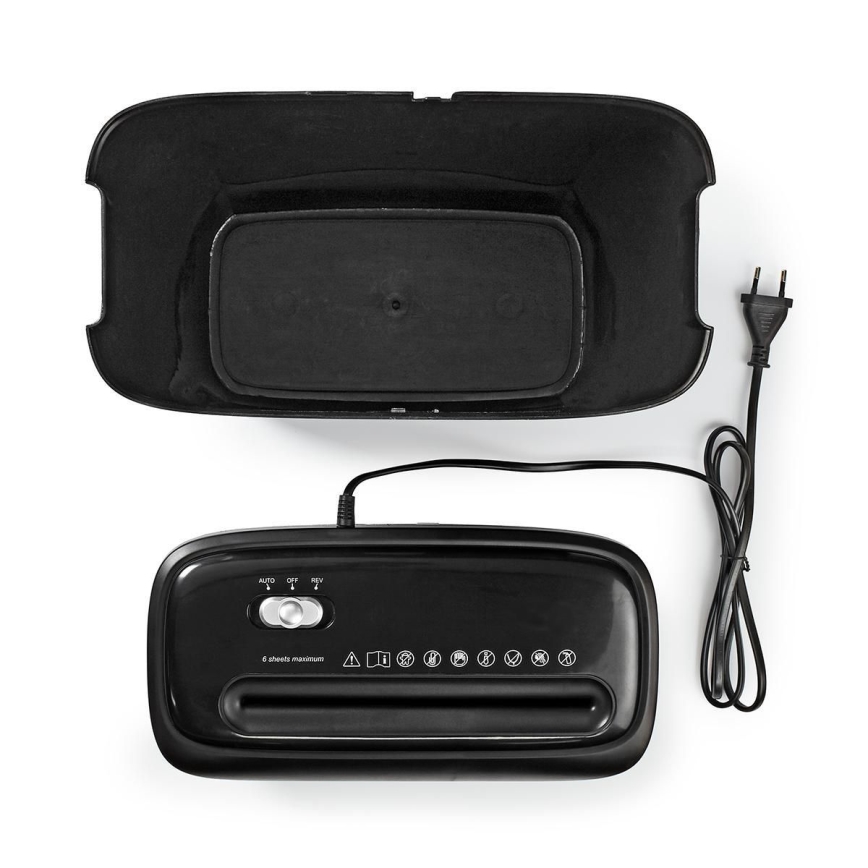 Dokumentförstörare A4 volym 12 l 230V svart