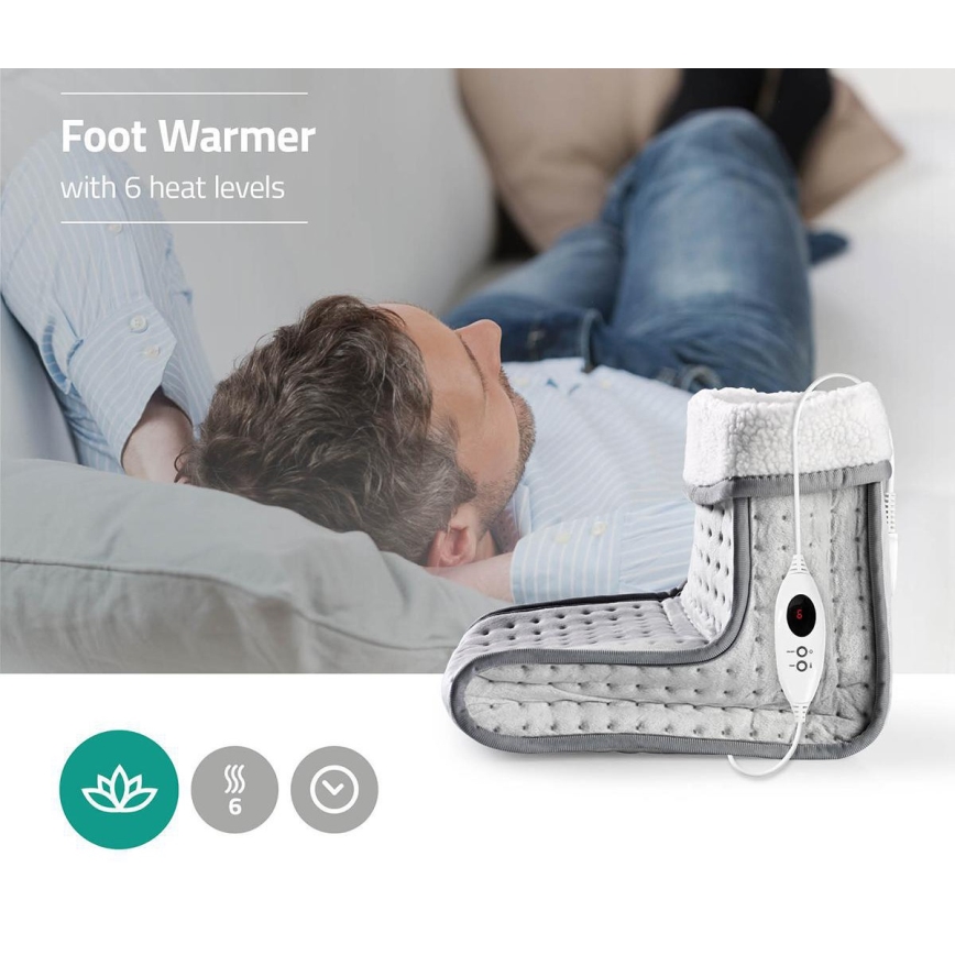 Nedis PEFW110CGY - Electrisk fotvärmare100W/230V